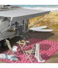Ourika Moroccan Geometric Textured Weave Fuchsia/Light Gray 5' Round Indoor/Outdoor Area Rug