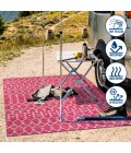 Ourika Moroccan Geometric Textured Weave Fuchsia/Light Gray 5' Round Indoor/Outdoor Area Rug