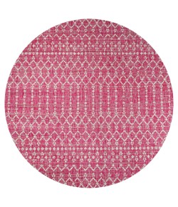 Jonathany Santa Monica SMB108Q Fuchsia/Light Gray Area Rug 5 ft. 3 in. X 5 ft. 3 in. Round