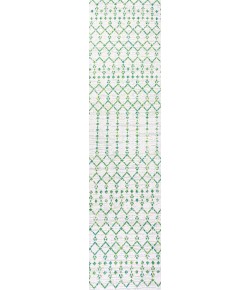 Jonathany Santa Monica SMB108R Green/Ivory Area Rug 2 ft. 2 in. X 10 ft. Runner
