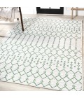 Ourika Moroccan Geometric Textured Weave Green/Ivory 3 ft. x 5 ft. Indoor/Outdoor Area Rug