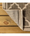 SANTA MONICA Area Rug Trebol Moroccan Trellis Textured Weave Brown/Beige 5' Square Indoor/Outdoor Area Rug