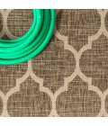 SANTA MONICA Area Rug Trebol Moroccan Trellis Textured Weave Brown/Beige 5' Square Indoor/Outdoor Area Rug