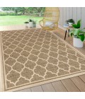 SANTA MONICA Area Rug Trebol Moroccan Trellis Textured Weave Brown/Beige 8 ft. x 10 ft. Indoor/Outdoor Area Rug
