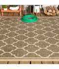SANTA MONICA Area Rug Trebol Moroccan Trellis Textured Weave Brown/Beige 8 ft. x 10 ft. Indoor/Outdoor Area Rug