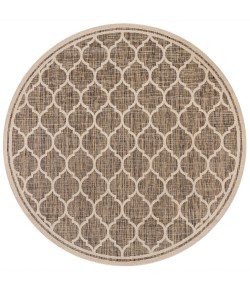 Jonathany Santa Monica SMB109A Brown/Beige Area Rug 5 ft. 3 in. X 5 ft. 3 in. Round