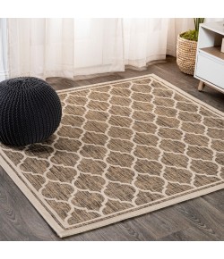 Jonathany Santa Monica SMB109A Brown/Beige Area Rug 5 ft. 3 in. X 5 ft. 3 in. Square