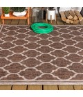 Trebol Moroccan Trellis Textured Weave Espresso/Taupe 4 ft. x 6 ft. Indoor/Outdoor Area Rug