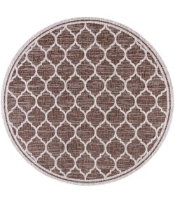 Jonathany Santa Monica SMB109B Espresso/Taupe Area Rug 5 ft. 3 in. X 5 ft. 3 in. Round