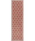 SANTA MONICA Area Rug Trebol Moroccan Trellis Textured Weave Red/Beige 2 ft. x 10 ft. Indoor/Outdoor Runner Rug
