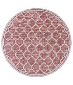 Jonathany Santa Monica SMB109C Red/Beige Area Rug 5 ft. 3 in. X 5 ft. 3 in. Round