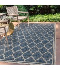 SANTA MONICA Area Rug Trebol Moroccan Trellis Textured Weave Navy/Gray 9 ft. x 12 ft. Indoor/Outdoor Area Rug