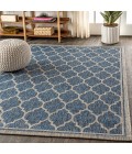SANTA MONICA Area Rug Trebol Moroccan Trellis Textured Weave Navy/Gray 9 ft. x 12 ft. Indoor/Outdoor Area Rug