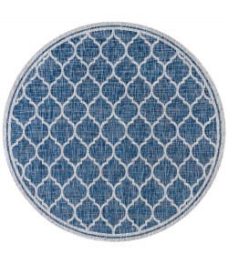 Jonathany Santa Monica SMB109D Navy/Gray Area Rug 5 ft. 3 in. X 5 ft. 3 in. Round