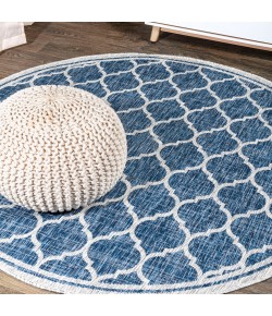 Jonathany Santa Monica SMB109D Navy/Gray Area Rug 5 ft. 3 in. X 5 ft. 3 in. Round
