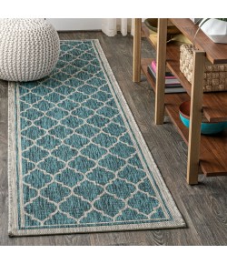 Jonathany Santa Monica SMB109E Teal/Gray Area Rug 2 ft. 2 in. X 8 ft. Runner