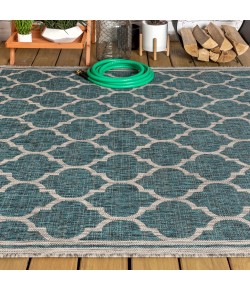 Jonathany Santa Monica SMB109E Teal/Gray Area Rug 3 ft. 11 in. X 6 ft. Rectangle
