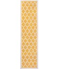 SANTA MONICA Area Rug Trebol Moroccan Trellis Textured Weave Yellow/Cream 2 ft. x 10 ft. Indoor/Outdoor Runner Rug