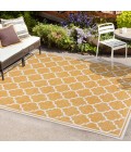SANTA MONICA Area Rug Trebol Moroccan Trellis Textured Weave Yellow/Cream 9 ft. x 12 ft. Indoor/Outdoor Area Rug