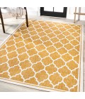 SANTA MONICA Area Rug Trebol Moroccan Trellis Textured Weave Yellow/Cream 9 ft. x 12 ft. Indoor/Outdoor Area Rug