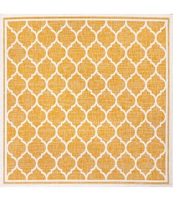 Jonathany Santa Monica SMB109F Yellow/Cream Area Rug 5 ft. 3 in. X 5 ft. 3 in. Square