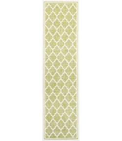Jonathany Santa Monica SMB109G Green/Cream Area Rug 2 ft. 2 in. X 8 ft. Runner
