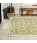 SANTA MONICA Area Rug Trebol Moroccan Trellis Textured Weave Green/Cream 8 ft. x 10 ft. Indoor/Outdoor Area Rug
