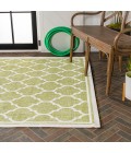 SANTA MONICA Area Rug Trebol Moroccan Trellis Textured Weave Green/Cream 8 ft. x 10 ft. Indoor/Outdoor Area Rug