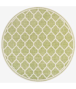 Jonathany Santa Monica SMB109G Green/Cream Area Rug 5 ft. 3 in. X 5 ft. 3 in. Round