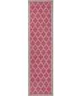 SANTA MONICA Area Rug Trebol Moroccan Trellis Textured Weave Fuchsia/Light Gray 2 ft. x 8 ft. Indoor/Outdoor Runner Rug