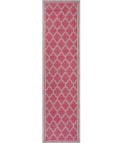 Jonathany Santa Monica SMB109H Fuchsia/Light Gray Area Rug 2 ft. 2 in. X 8 ft. Runner