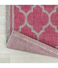 SANTA MONICA Area Rug Trebol Moroccan Trellis Textured Weave Fuchsia/Light Gray 2 ft. x 8 ft. Indoor/Outdoor Runner Rug