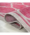 SANTA MONICA Area Rug Trebol Moroccan Trellis Textured Weave Fuchsia/Light Gray 2 ft. x 8 ft. Indoor/Outdoor Runner Rug