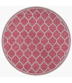 Jonathany Santa Monica SMB109H Fuchsia/Light Gray Area Rug 5 ft. 3 in. X 5 ft. 3 in. Round