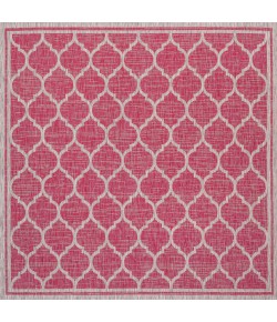 Jonathany Santa Monica SMB109H Fuchsia/Light Gray Area Rug 5 ft. 3 in. X 5 ft. 3 in. Square