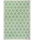 SANTA MONICA Area Rug Trebol Moroccan Trellis Textured Weave Cream/Green 4 ft. x 6 ft. Indoor/Outdoor Area Rug