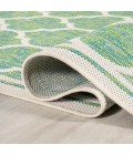 SANTA MONICA Area Rug Trebol Moroccan Trellis Textured Weave Cream/Green 5' Square Indoor/Outdoor Area Rug