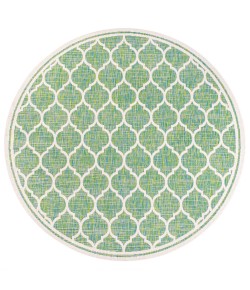 Jonathany Santa Monica SMB109I Cream/Green Area Rug 5 ft. 3 in. X 5 ft. 3 in. Round