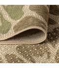 SANTA MONICA Area Rug Zinnia Modern Floral Textured Weave Sage/Brown 5' Square Indoor/Outdoor Area Rug