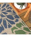 SANTA MONICA Area Rug Zinnia Modern Floral Textured Weave Navy/Green 9 ft. x 12 ft. Indoor/Outdoor Area Rug