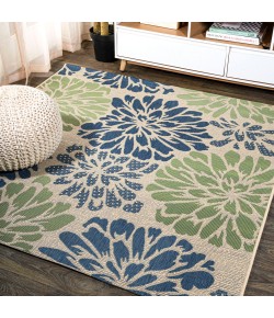 Jonathany Santa Monica SMB110B Navy/Green Area Rug 5 ft. 3 in. X 5 ft. 3 in. Square