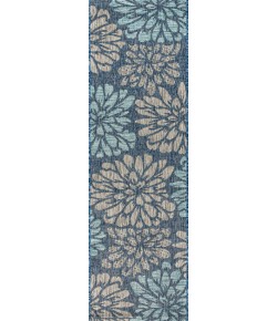 Jonathany Santa Monica SMB110C Navy/Aqua Area Rug 2 ft. 2 in. X 10 ft. Runner