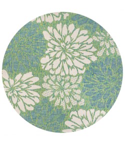 Jonathany Santa Monica SMB110D Cream/Green Area Rug 5 ft. 3 in. X 5 ft. 3 in. Round
