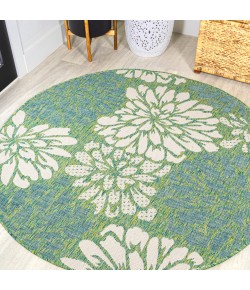 Jonathany Santa Monica SMB110D Cream/Green Area Rug 5 ft. 3 in. X 5 ft. 3 in. Round