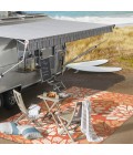 SANTA MONICA Area Rug Zinnia Modern Floral Textured Weave Orange/Cream 5' Square Indoor/Outdoor Area Rug