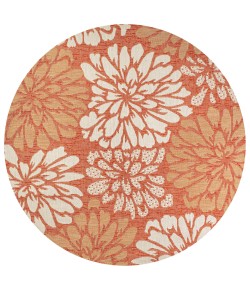 Jonathany Santa Monica SMB110E Orange/Cream Area Rug 5 ft. 3 in. X 5 ft. 3 in. Round