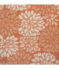 SANTA MONICA Area Rug Zinnia Modern Floral Textured Weave Orange/Cream 5' Square Indoor/Outdoor Area Rug