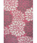 SANTA MONICA Area Rug Zinnia Modern Floral Textured Weave Fuchsia/Light Gray 3 ft. x 5 ft. Indoor/Outdoor Area Rug