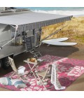 SANTA MONICA Area Rug Zinnia Modern Floral Textured Weave Fuchsia/Light Gray 2 ft. x 8 ft. Indoor/Outdoor Runner Rug