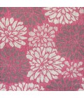 SANTA MONICA Area Rug Zinnia Modern Floral Textured Weave Fuchsia/Light Gray 5' Square Indoor/Outdoor Area Rug